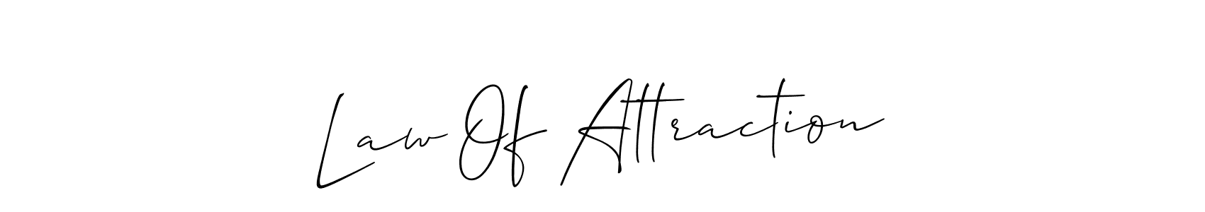 Use a signature maker to create a handwritten signature online. With this signature software, you can design (Allison_Script) your own signature for name Law Of Attraction. Law Of Attraction signature style 2 images and pictures png