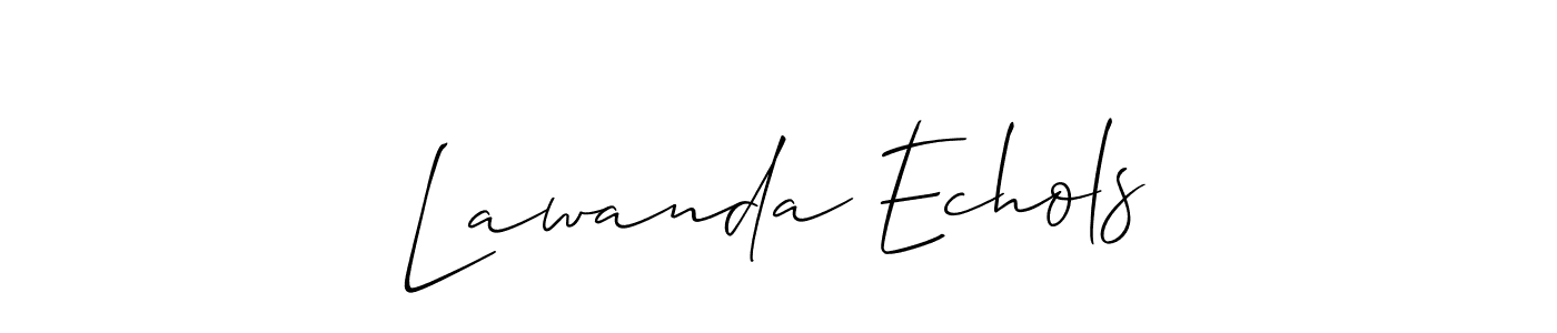 The best way (Allison_Script) to make a short signature is to pick only two or three words in your name. The name Lawanda Echols include a total of six letters. For converting this name. Lawanda Echols signature style 2 images and pictures png