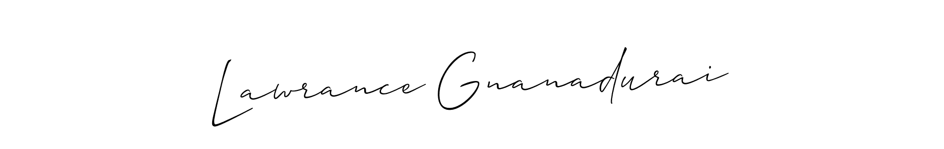 How to make Lawrance Gnanadurai name signature. Use Allison_Script style for creating short signs online. This is the latest handwritten sign. Lawrance Gnanadurai signature style 2 images and pictures png