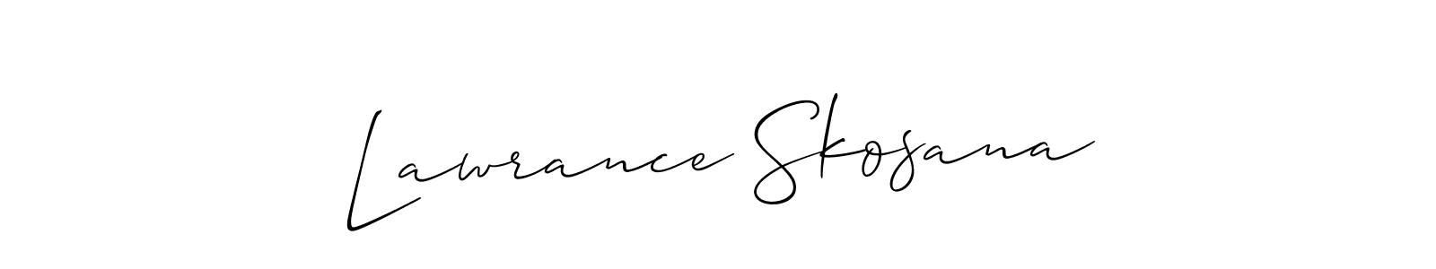 It looks lik you need a new signature style for name Lawrance Skosana. Design unique handwritten (Allison_Script) signature with our free signature maker in just a few clicks. Lawrance Skosana signature style 2 images and pictures png