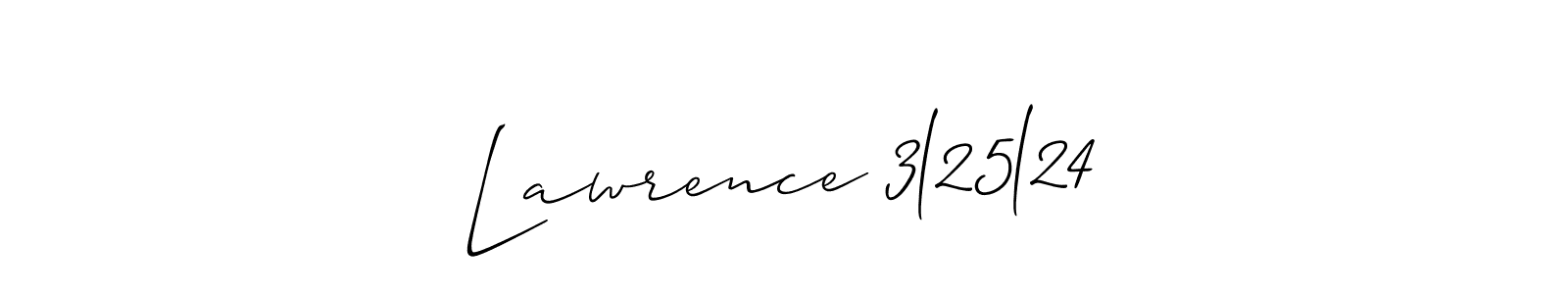 The best way (Allison_Script) to make a short signature is to pick only two or three words in your name. The name Lawrence 3l25l24 include a total of six letters. For converting this name. Lawrence 3l25l24 signature style 2 images and pictures png