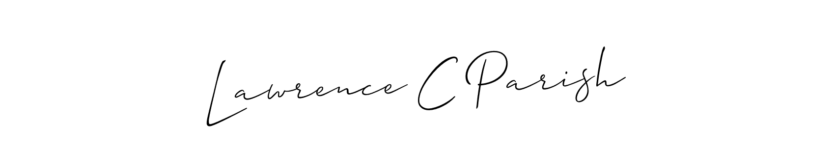 Also You can easily find your signature by using the search form. We will create Lawrence C Parish name handwritten signature images for you free of cost using Allison_Script sign style. Lawrence C Parish signature style 2 images and pictures png