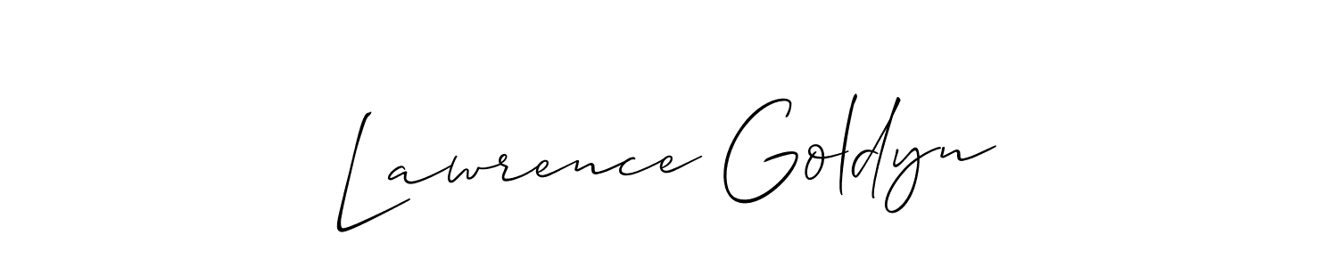 Make a beautiful signature design for name Lawrence Goldyn. With this signature (Allison_Script) style, you can create a handwritten signature for free. Lawrence Goldyn signature style 2 images and pictures png