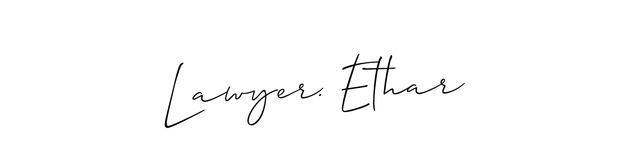 if you are searching for the best signature style for your name Lawyer. Ethar. so please give up your signature search. here we have designed multiple signature styles  using Allison_Script. Lawyer. Ethar signature style 2 images and pictures png