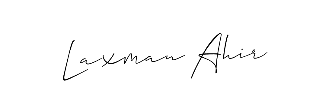 Allison_Script is a professional signature style that is perfect for those who want to add a touch of class to their signature. It is also a great choice for those who want to make their signature more unique. Get Laxman Ahir name to fancy signature for free. Laxman Ahir signature style 2 images and pictures png