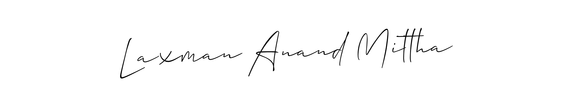 Also we have Laxman Anand Mittha name is the best signature style. Create professional handwritten signature collection using Allison_Script autograph style. Laxman Anand Mittha signature style 2 images and pictures png