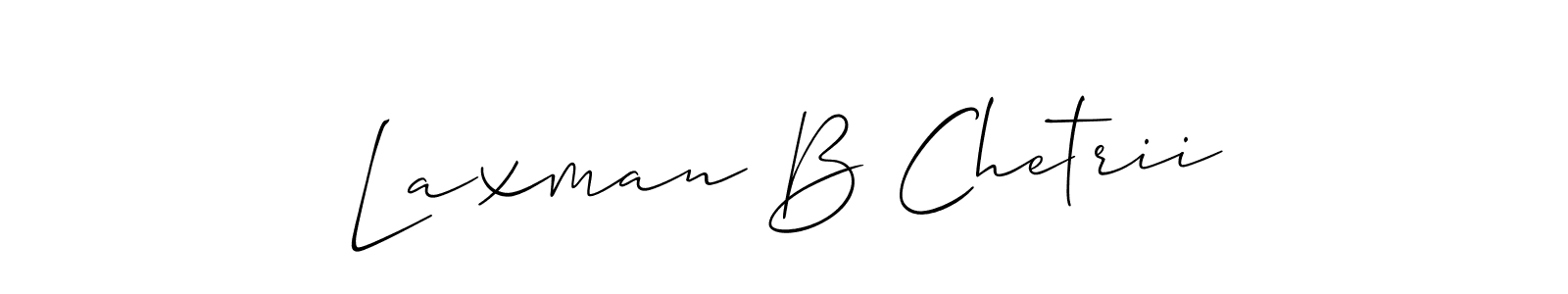 The best way (Allison_Script) to make a short signature is to pick only two or three words in your name. The name Laxman B Chetrii include a total of six letters. For converting this name. Laxman B Chetrii signature style 2 images and pictures png