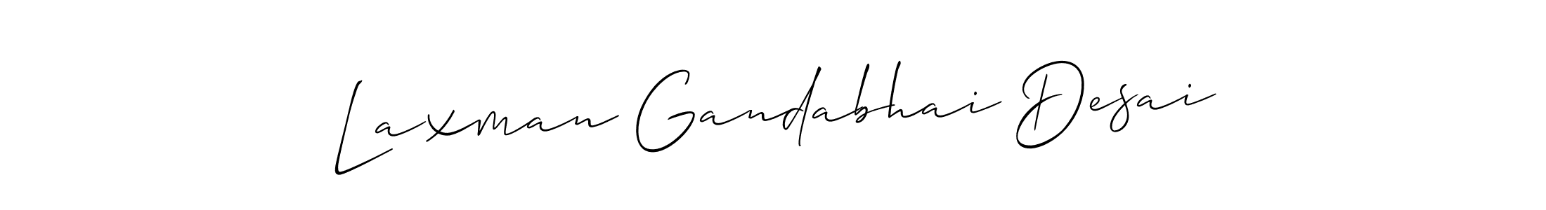 Create a beautiful signature design for name Laxman Gandabhai Desai. With this signature (Allison_Script) fonts, you can make a handwritten signature for free. Laxman Gandabhai Desai signature style 2 images and pictures png