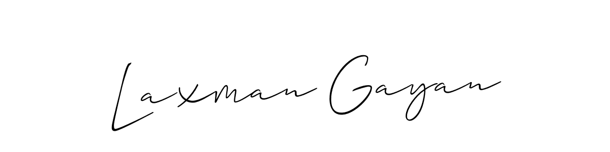 It looks lik you need a new signature style for name Laxman Gayan. Design unique handwritten (Allison_Script) signature with our free signature maker in just a few clicks. Laxman Gayan signature style 2 images and pictures png