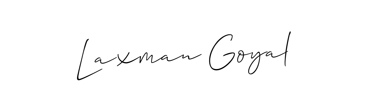 How to make Laxman Goyal name signature. Use Allison_Script style for creating short signs online. This is the latest handwritten sign. Laxman Goyal signature style 2 images and pictures png