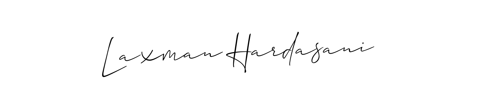 It looks lik you need a new signature style for name Laxman Hardasani. Design unique handwritten (Allison_Script) signature with our free signature maker in just a few clicks. Laxman Hardasani signature style 2 images and pictures png