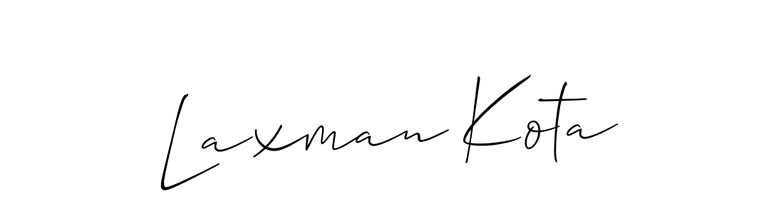 How to make Laxman Kota name signature. Use Allison_Script style for creating short signs online. This is the latest handwritten sign. Laxman Kota signature style 2 images and pictures png