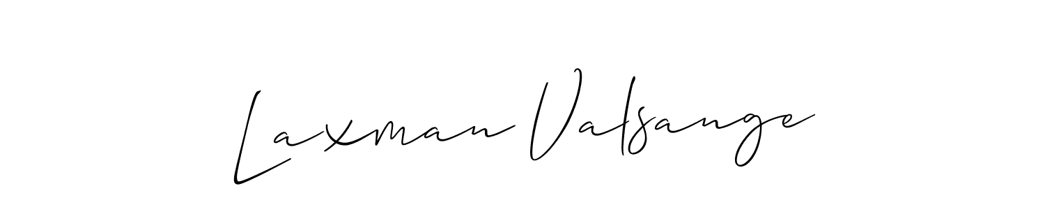 Make a beautiful signature design for name Laxman Valsange. With this signature (Allison_Script) style, you can create a handwritten signature for free. Laxman Valsange signature style 2 images and pictures png