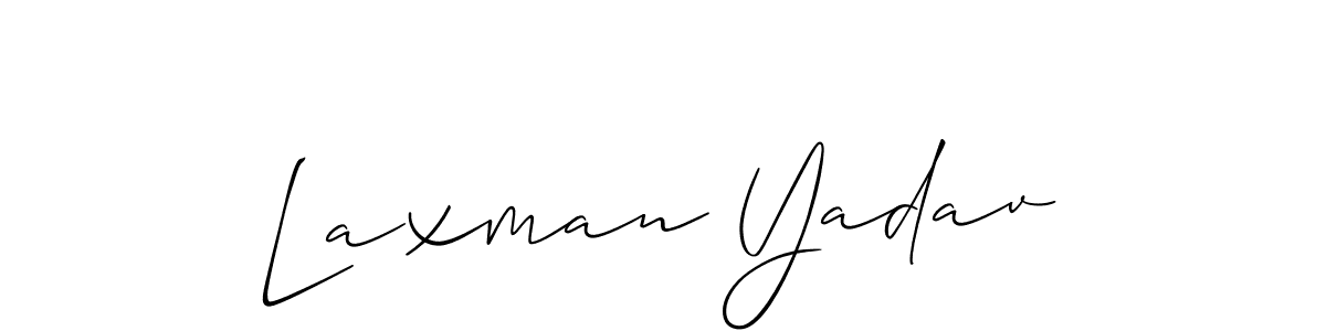 Allison_Script is a professional signature style that is perfect for those who want to add a touch of class to their signature. It is also a great choice for those who want to make their signature more unique. Get Laxman Yadav name to fancy signature for free. Laxman Yadav signature style 2 images and pictures png