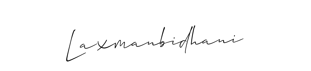 The best way (Allison_Script) to make a short signature is to pick only two or three words in your name. The name Laxmanbidhani include a total of six letters. For converting this name. Laxmanbidhani signature style 2 images and pictures png
