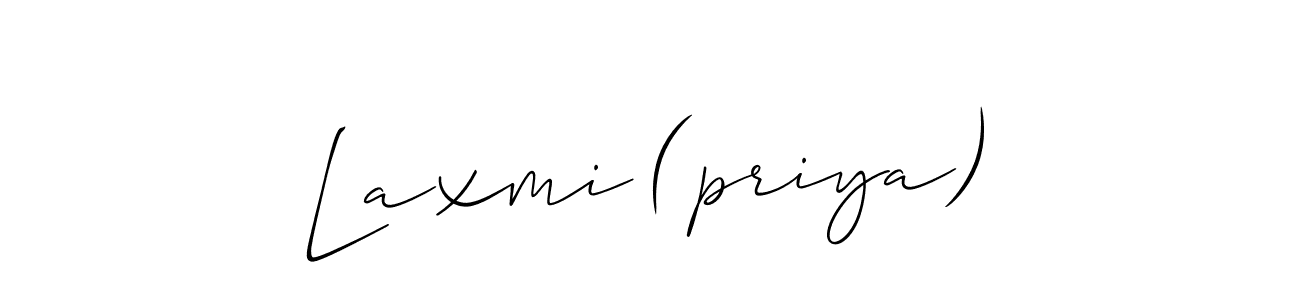 It looks lik you need a new signature style for name Laxmi (priya). Design unique handwritten (Allison_Script) signature with our free signature maker in just a few clicks. Laxmi (priya) signature style 2 images and pictures png