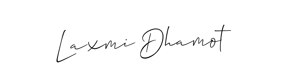 How to Draw Laxmi Dhamot signature style? Allison_Script is a latest design signature styles for name Laxmi Dhamot. Laxmi Dhamot signature style 2 images and pictures png