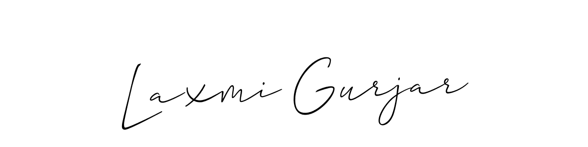 How to make Laxmi Gurjar signature? Allison_Script is a professional autograph style. Create handwritten signature for Laxmi Gurjar name. Laxmi Gurjar signature style 2 images and pictures png