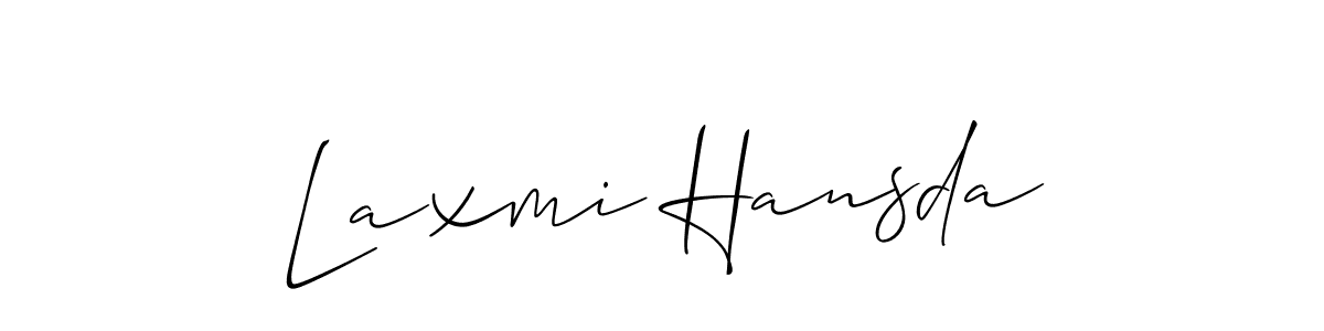 Also You can easily find your signature by using the search form. We will create Laxmi Hansda name handwritten signature images for you free of cost using Allison_Script sign style. Laxmi Hansda signature style 2 images and pictures png