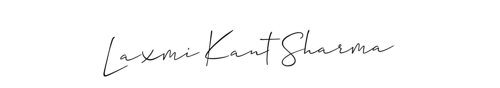 Allison_Script is a professional signature style that is perfect for those who want to add a touch of class to their signature. It is also a great choice for those who want to make their signature more unique. Get Laxmi Kant Sharma name to fancy signature for free. Laxmi Kant Sharma signature style 2 images and pictures png