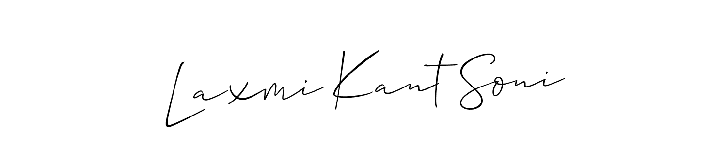 How to make Laxmi Kant Soni name signature. Use Allison_Script style for creating short signs online. This is the latest handwritten sign. Laxmi Kant Soni signature style 2 images and pictures png