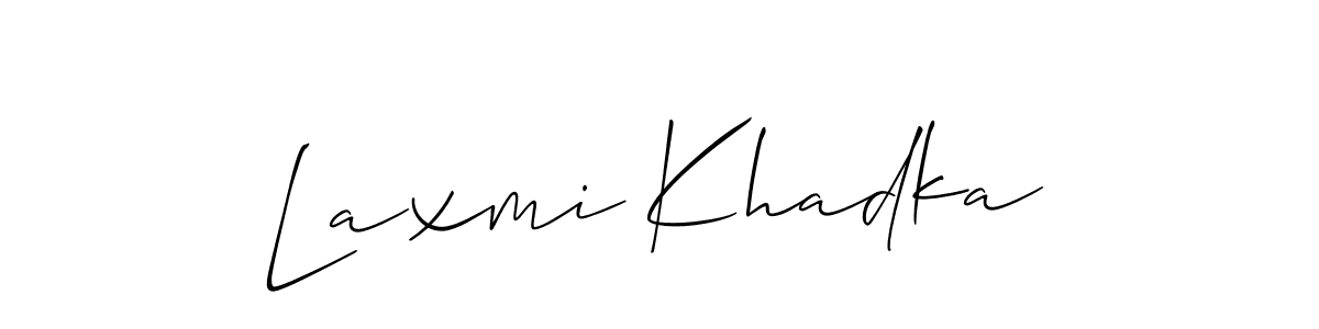 How to make Laxmi Khadka signature? Allison_Script is a professional autograph style. Create handwritten signature for Laxmi Khadka name. Laxmi Khadka signature style 2 images and pictures png