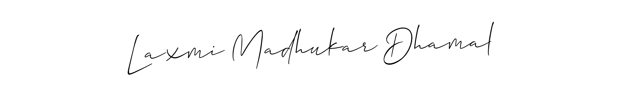 Design your own signature with our free online signature maker. With this signature software, you can create a handwritten (Allison_Script) signature for name Laxmi Madhukar Dhamal. Laxmi Madhukar Dhamal signature style 2 images and pictures png