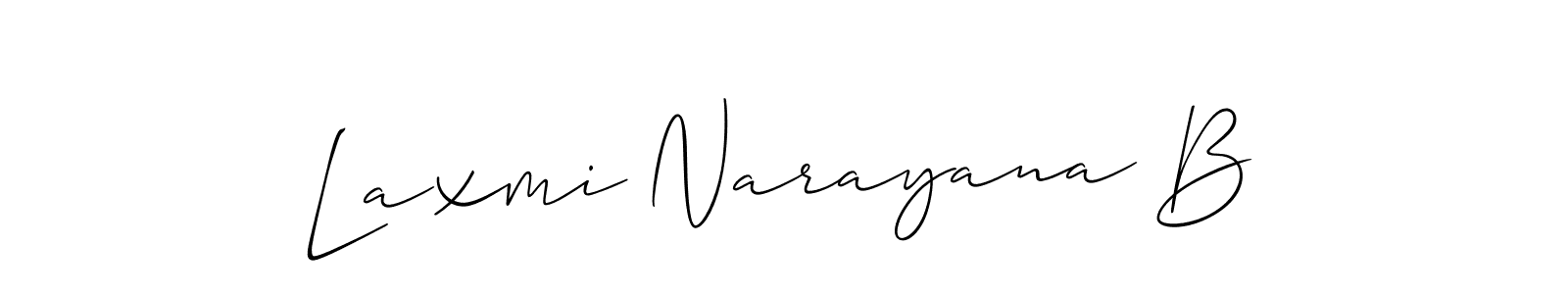 Design your own signature with our free online signature maker. With this signature software, you can create a handwritten (Allison_Script) signature for name Laxmi Narayana B. Laxmi Narayana B signature style 2 images and pictures png