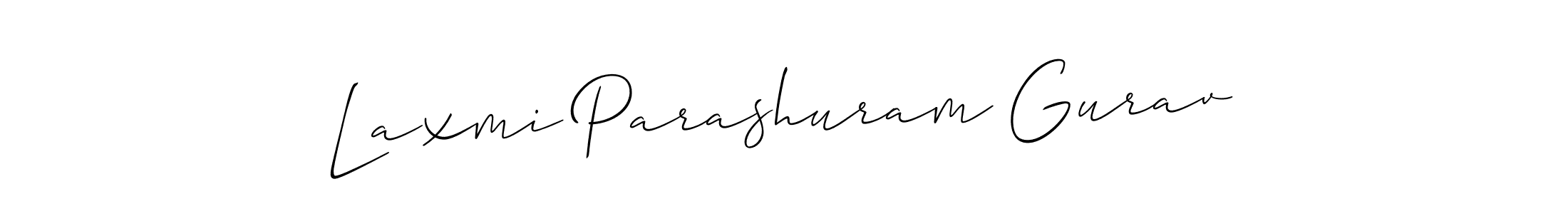 Use a signature maker to create a handwritten signature online. With this signature software, you can design (Allison_Script) your own signature for name Laxmi Parashuram Gurav. Laxmi Parashuram Gurav signature style 2 images and pictures png