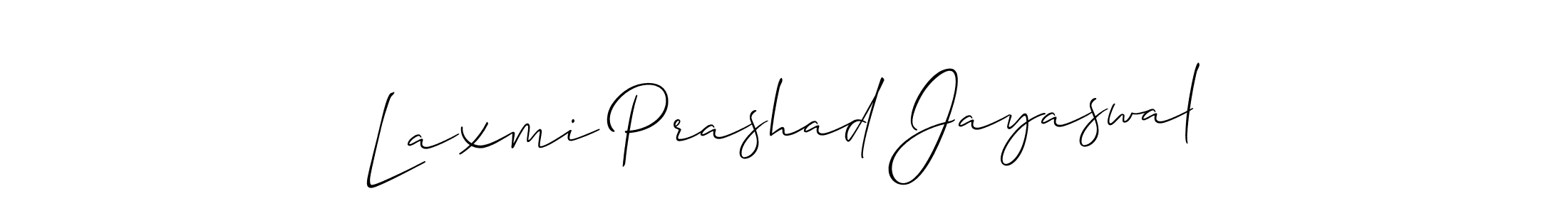 Allison_Script is a professional signature style that is perfect for those who want to add a touch of class to their signature. It is also a great choice for those who want to make their signature more unique. Get Laxmi Prashad Jayaswal name to fancy signature for free. Laxmi Prashad Jayaswal signature style 2 images and pictures png
