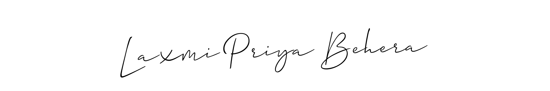 Design your own signature with our free online signature maker. With this signature software, you can create a handwritten (Allison_Script) signature for name Laxmi Priya Behera. Laxmi Priya Behera signature style 2 images and pictures png