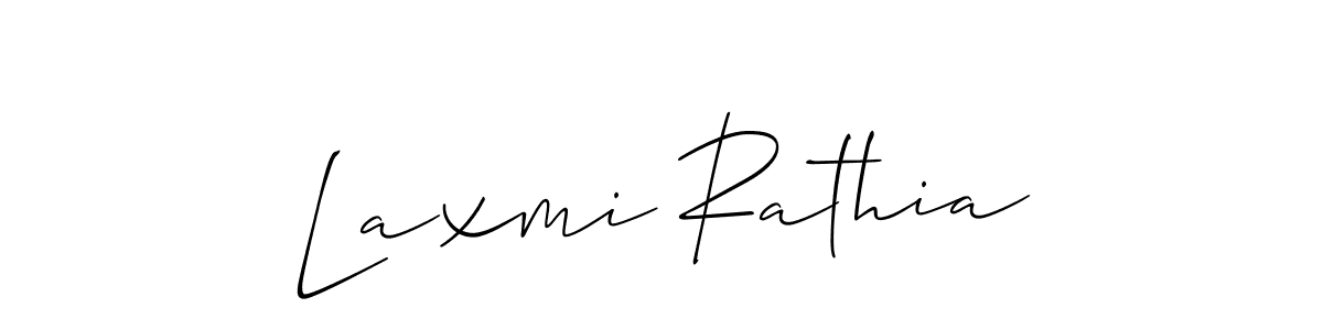 Make a short Laxmi Rathia signature style. Manage your documents anywhere anytime using Allison_Script. Create and add eSignatures, submit forms, share and send files easily. Laxmi Rathia signature style 2 images and pictures png