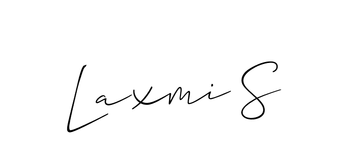 You should practise on your own different ways (Allison_Script) to write your name (Laxmi S) in signature. don't let someone else do it for you. Laxmi S signature style 2 images and pictures png