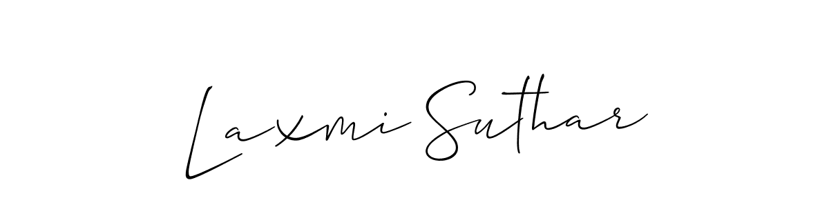 Create a beautiful signature design for name Laxmi Suthar. With this signature (Allison_Script) fonts, you can make a handwritten signature for free. Laxmi Suthar signature style 2 images and pictures png