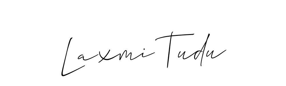 Also You can easily find your signature by using the search form. We will create Laxmi Tudu name handwritten signature images for you free of cost using Allison_Script sign style. Laxmi Tudu signature style 2 images and pictures png