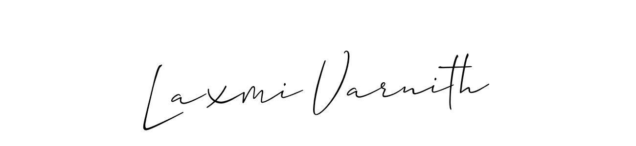 How to make Laxmi Varnith name signature. Use Allison_Script style for creating short signs online. This is the latest handwritten sign. Laxmi Varnith signature style 2 images and pictures png