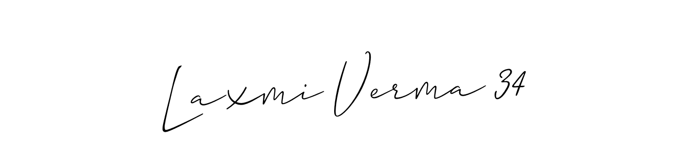 How to make Laxmi Verma 34 name signature. Use Allison_Script style for creating short signs online. This is the latest handwritten sign. Laxmi Verma 34 signature style 2 images and pictures png