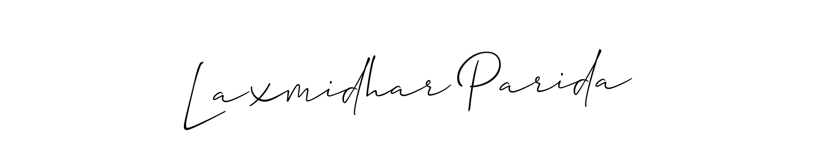 Make a short Laxmidhar Parida signature style. Manage your documents anywhere anytime using Allison_Script. Create and add eSignatures, submit forms, share and send files easily. Laxmidhar Parida signature style 2 images and pictures png