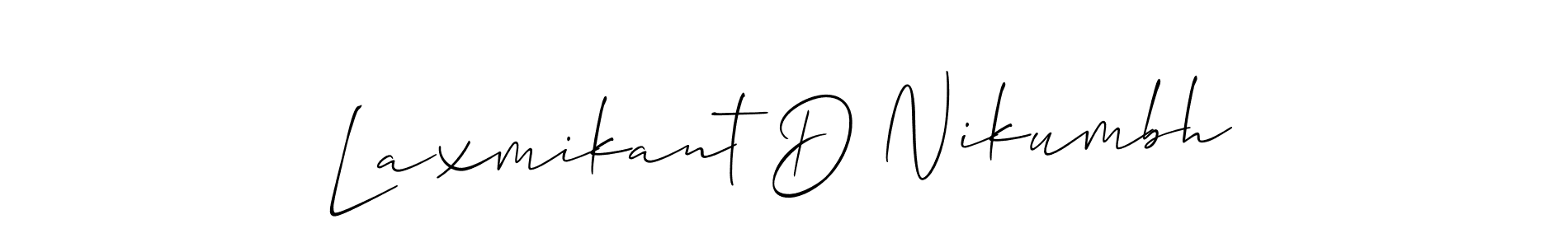 You should practise on your own different ways (Allison_Script) to write your name (Laxmikant D Nikumbh) in signature. don't let someone else do it for you. Laxmikant D Nikumbh signature style 2 images and pictures png