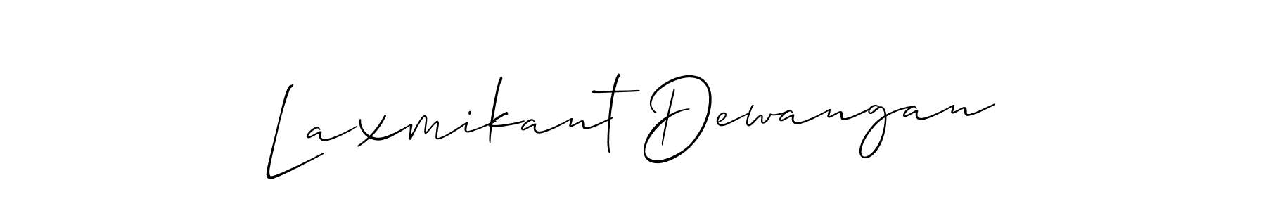 Create a beautiful signature design for name Laxmikant Dewangan. With this signature (Allison_Script) fonts, you can make a handwritten signature for free. Laxmikant Dewangan signature style 2 images and pictures png