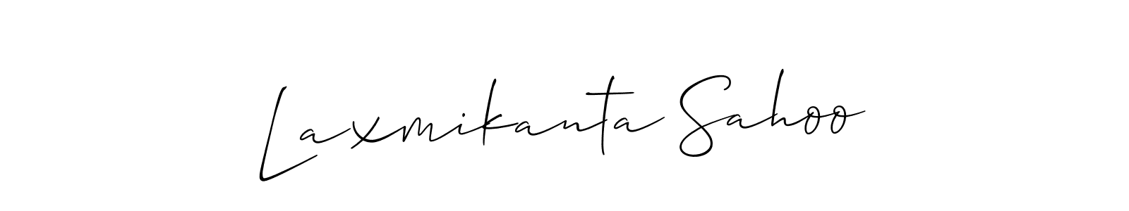 You should practise on your own different ways (Allison_Script) to write your name (Laxmikanta Sahoo) in signature. don't let someone else do it for you. Laxmikanta Sahoo signature style 2 images and pictures png