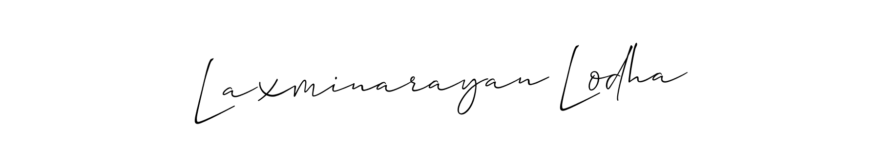 Allison_Script is a professional signature style that is perfect for those who want to add a touch of class to their signature. It is also a great choice for those who want to make their signature more unique. Get Laxminarayan Lodha name to fancy signature for free. Laxminarayan Lodha signature style 2 images and pictures png