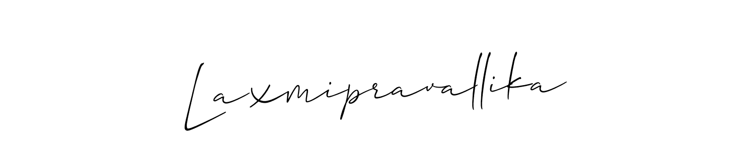 if you are searching for the best signature style for your name Laxmipravallika. so please give up your signature search. here we have designed multiple signature styles  using Allison_Script. Laxmipravallika signature style 2 images and pictures png