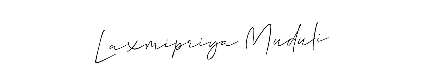 Also we have Laxmipriya Muduli name is the best signature style. Create professional handwritten signature collection using Allison_Script autograph style. Laxmipriya Muduli signature style 2 images and pictures png