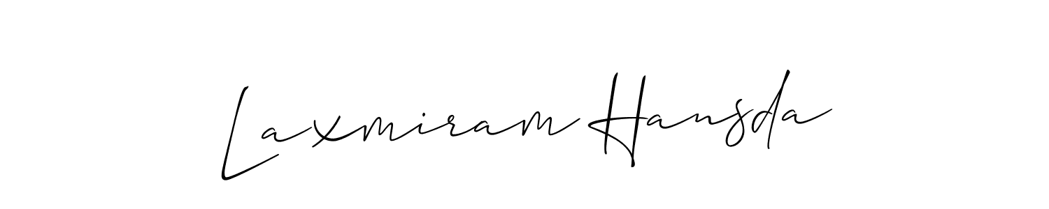 Allison_Script is a professional signature style that is perfect for those who want to add a touch of class to their signature. It is also a great choice for those who want to make their signature more unique. Get Laxmiram Hansda name to fancy signature for free. Laxmiram Hansda signature style 2 images and pictures png