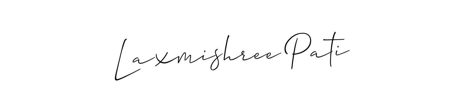It looks lik you need a new signature style for name Laxmishree Pati. Design unique handwritten (Allison_Script) signature with our free signature maker in just a few clicks. Laxmishree Pati signature style 2 images and pictures png