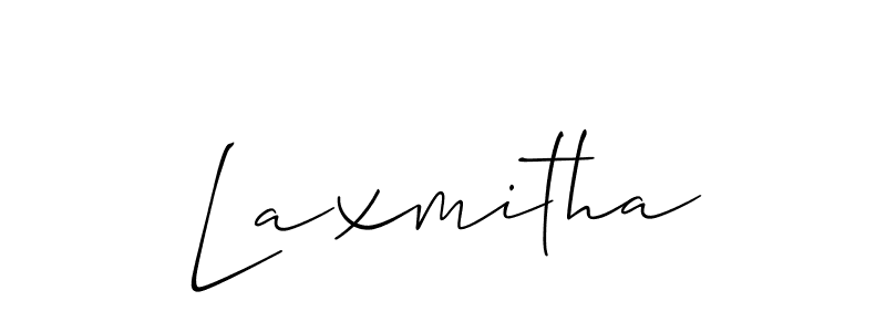 Use a signature maker to create a handwritten signature online. With this signature software, you can design (Allison_Script) your own signature for name Laxmitha. Laxmitha signature style 2 images and pictures png