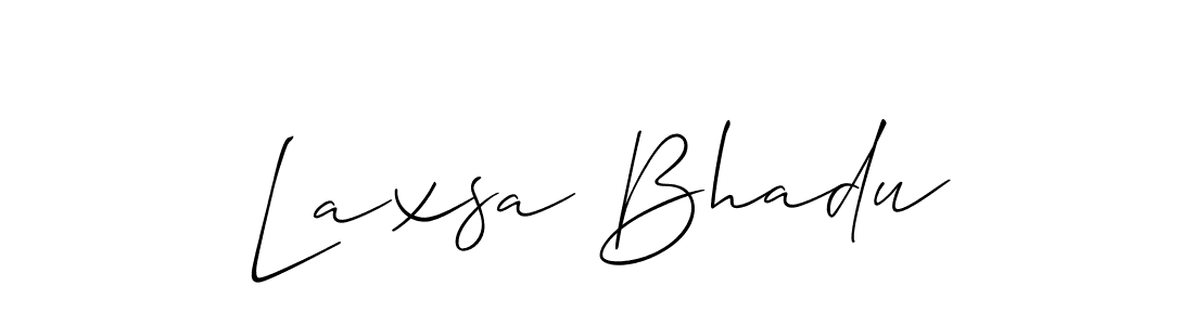 Laxsa Bhadu stylish signature style. Best Handwritten Sign (Allison_Script) for my name. Handwritten Signature Collection Ideas for my name Laxsa Bhadu. Laxsa Bhadu signature style 2 images and pictures png