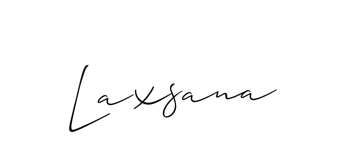 Laxsana stylish signature style. Best Handwritten Sign (Allison_Script) for my name. Handwritten Signature Collection Ideas for my name Laxsana. Laxsana signature style 2 images and pictures png