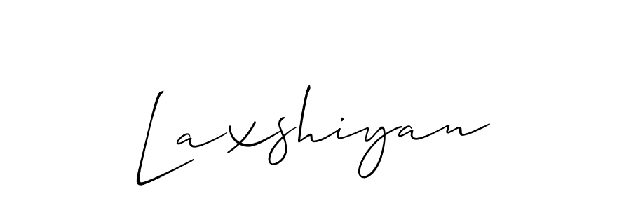 Use a signature maker to create a handwritten signature online. With this signature software, you can design (Allison_Script) your own signature for name Laxshiyan. Laxshiyan signature style 2 images and pictures png